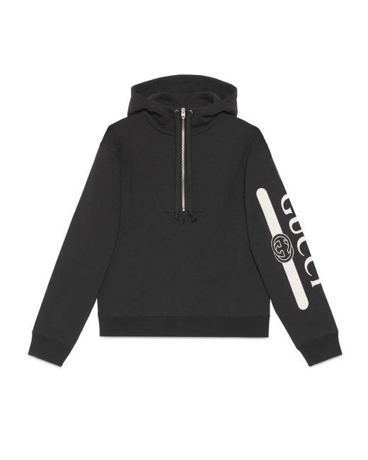 Sudadera con capucha con logo Gucci de hombre de color Negro | Lyst