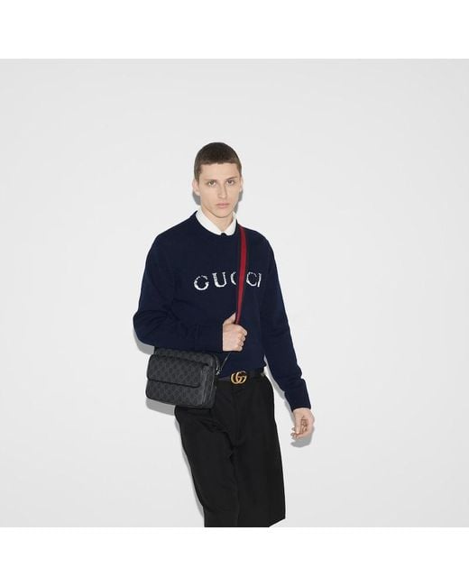 Gucci Black Small GG Crossbody Bag for men