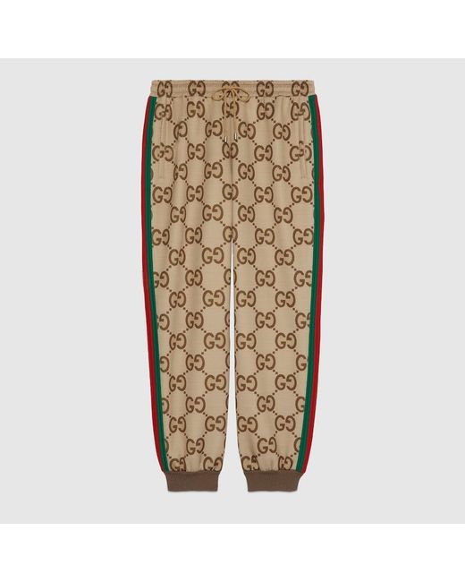Gucci Natural Jumbo GG Track Bottom With Web for men