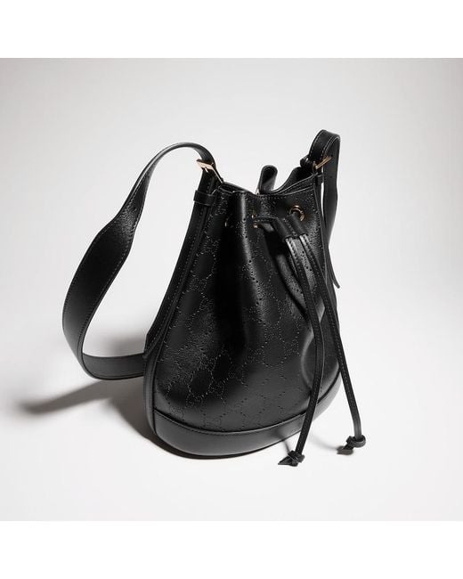 Gucci Black Venice Small Bucket Bag, Leather