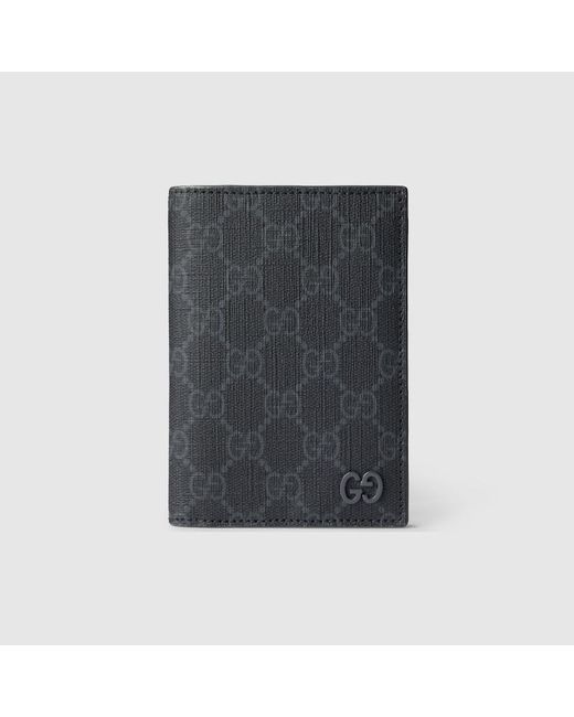 Gucci Gray GG Passport Case With GG Detail for men