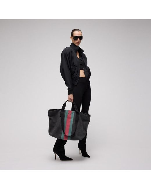 Gucci Black Positano Medium Tote Bag, Fabric for men