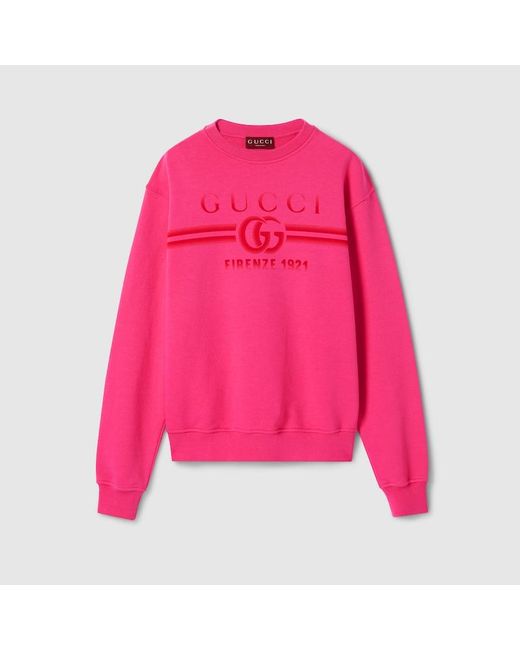 Gucci Pink Cotton Jersey Sweatshirt for men