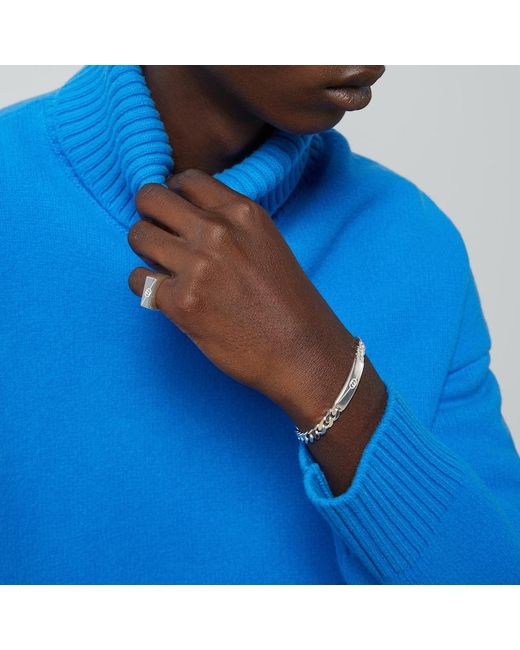 Bracelet À Détail GG Enlacés Diagonal Gucci pour homme en coloris Metallic