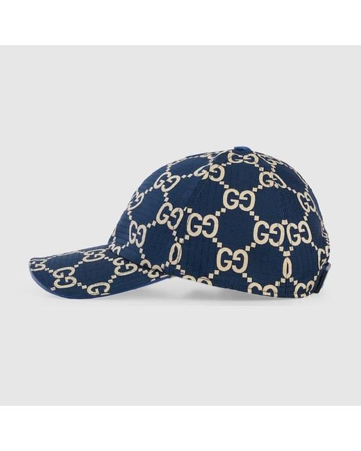Cappellino Da Baseball In Poliestere GG di Gucci in Blue da Uomo
