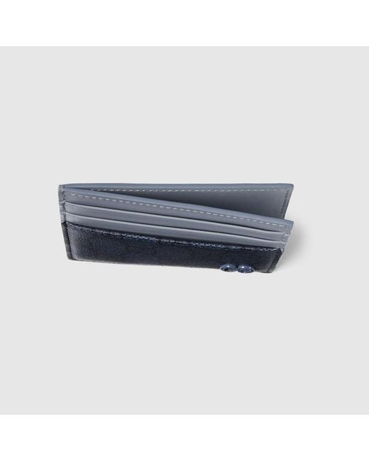 Gucci Blue Dusty Trim Gg Card Case for men