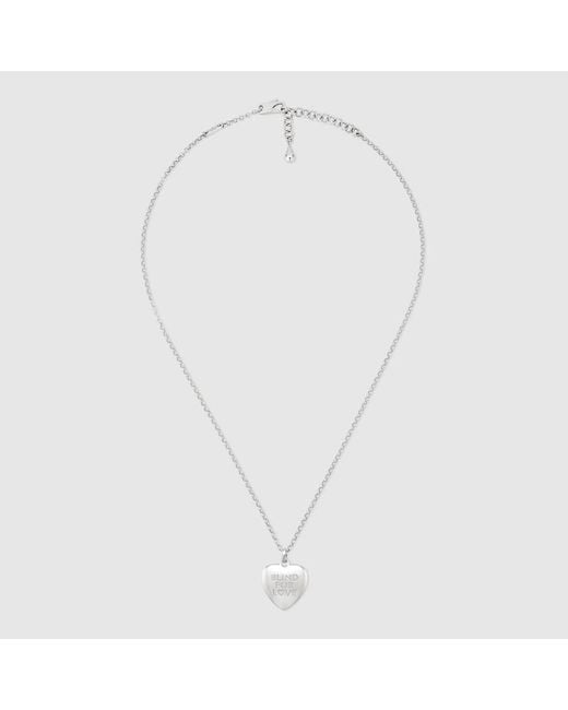 Gucci Metallic Blind For Love Pendant Necklace