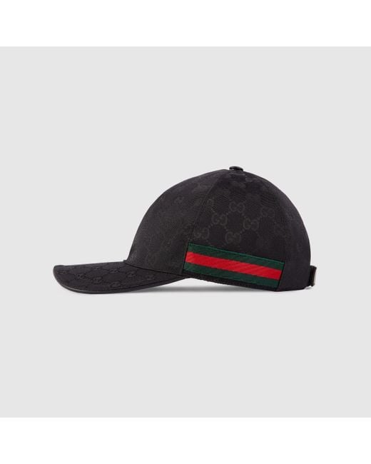 Gucci Original GG Canvas Baseball Hat With Web in Black for Men | Lyst