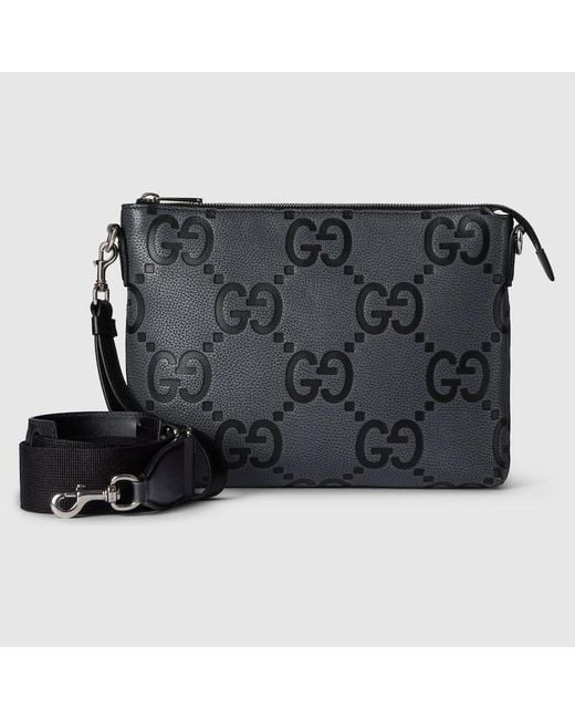 Gucci Black Gg Jumbo Medium Crossbody Bag for men