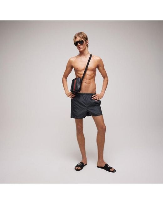 Gucci Blue Printed Polyester Poplin Swim Shorts, Size 58, Ready-To-Wear for men