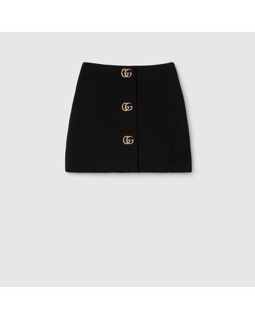 Gucci Black Wool Midi Skirt