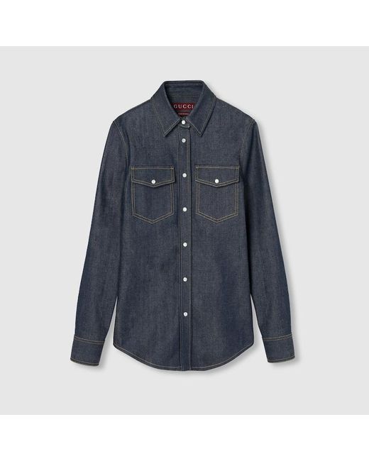 Gucci Blue Denim Shirt
