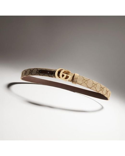 Gucci Brown Reversible Belt With Double G Buckle, Size 100