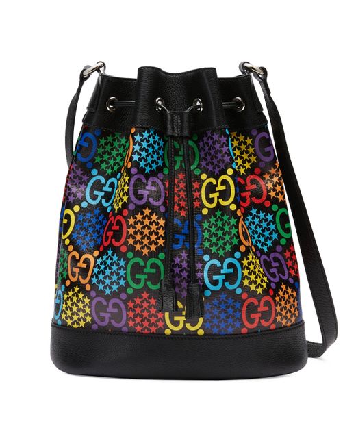 Gucci Black GG Psychedelic Bucket Bag for men