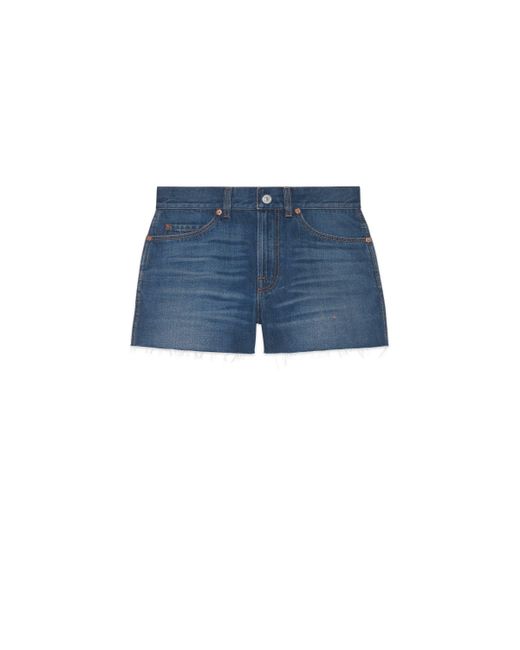 Gucci Blue Mini Denim Shorts