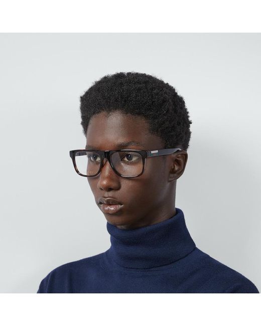 Occhiale Squadrato di Gucci in Black da Uomo
