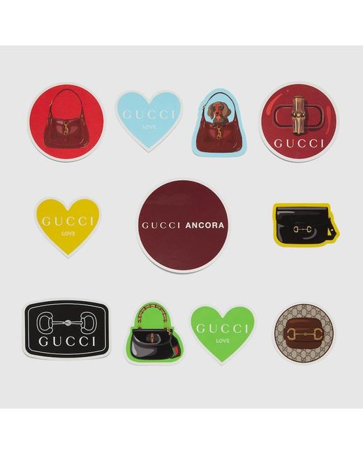 Gucci White Handbags Luggage Stickers for men