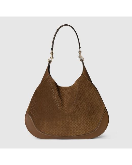 Gucci Brown B Large Shoulder Bag, Suede
