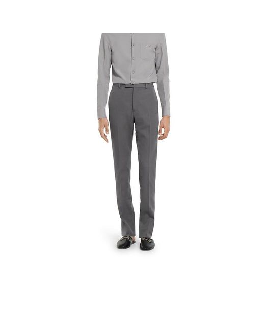 Gucci ヘビーウール サテン パンツ, グレー, ウェア Gray