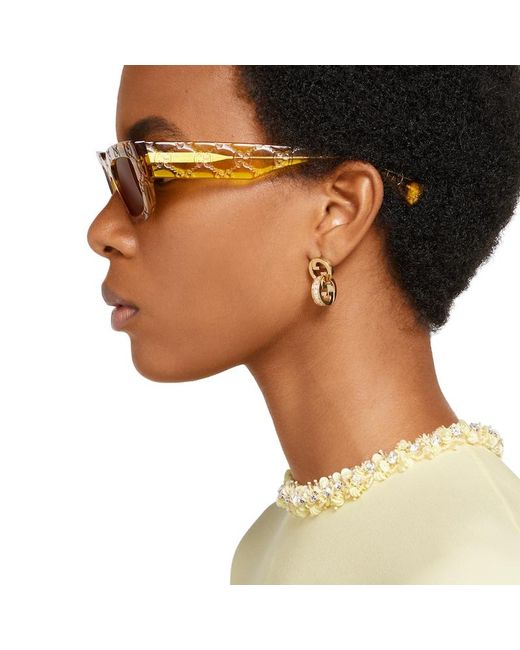 Gucci Metallic Blondie Intertwined Crystal Earrings
