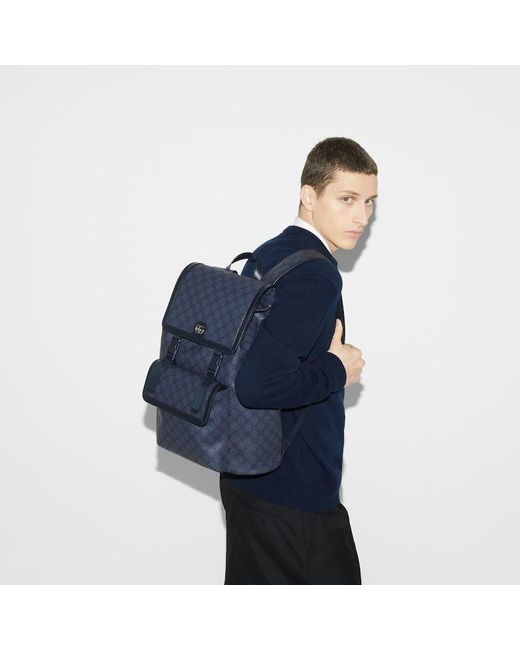 Gucci Blue Ophidia Large GG Backpack for men