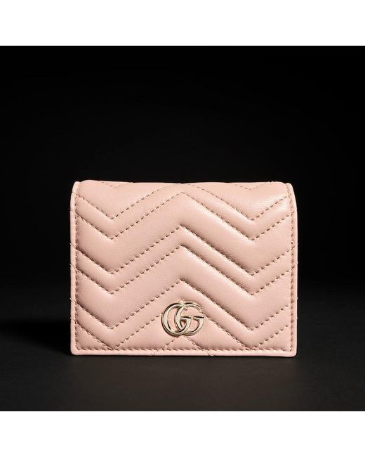 Gucci Natural Gg Marmont Card Case Wallet