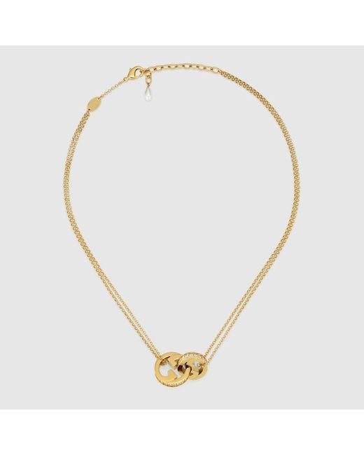 Gucci Metallic Blondie Double Chain Necklace