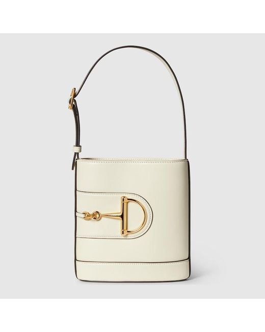 Gucci 73〕スモール バケットバッグ, ニュートラル, レザー