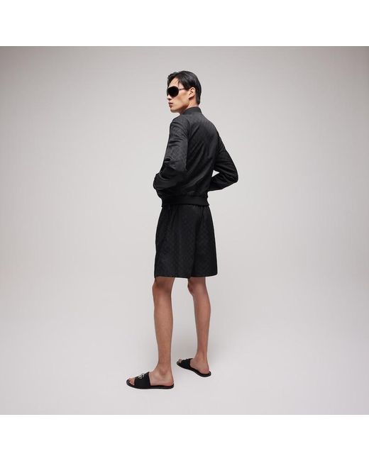Gucci Black Gg Cotton Faille Shorts, Size 50, Ready-To-Wear for men