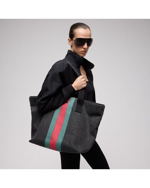 Gucci Black Positano Medium Tote Bag, Fabric for men