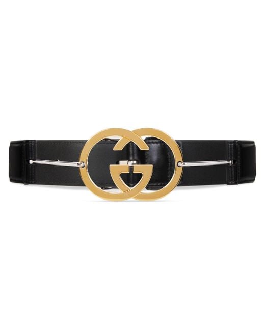leather belt with interlocking g buckle