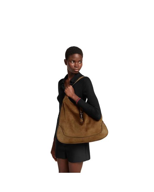 Gucci 〔グッチ ジャッキー ジョルノ〕ショルダーバッグ, ブラウン, スエード Brown