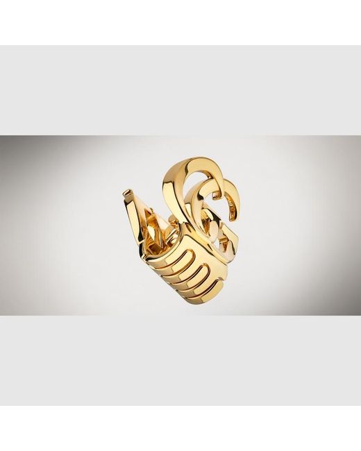 Gucci Metallic Hair Clip With Double G, -Toned Metal