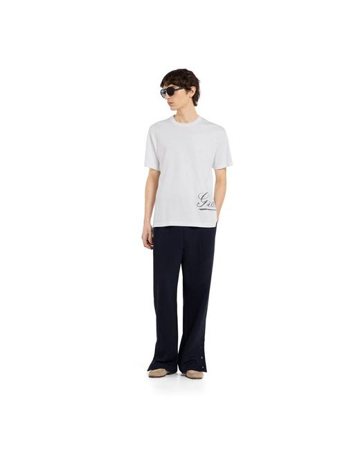 Gucci Blue Cotton Jersey Leisure Pants With Embroidery for men