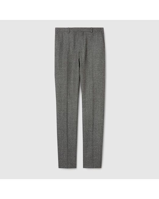 Gucci Gray Wool Mouliné Pant, Ready-To-Wear