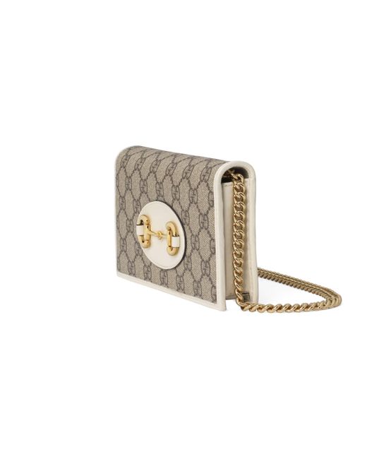 Gucci Canvas Horsebit 1955 Wallet With Chain in Beige (Natural) - Lyst