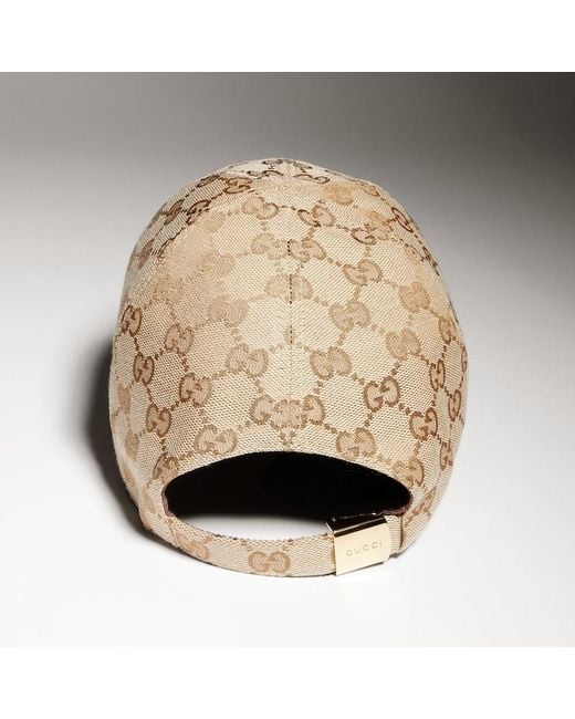 Gucci Natural Gg Cotton Canvas Baseball Hat