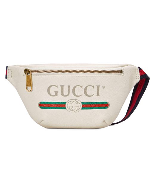 Gucci White Print Small Belt Bag