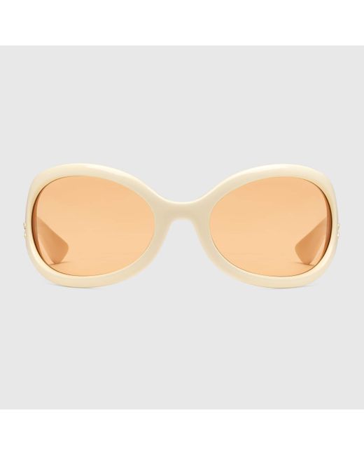 Gucci Sonnenbrille mit ovalem Rahmen in Natural für Herren