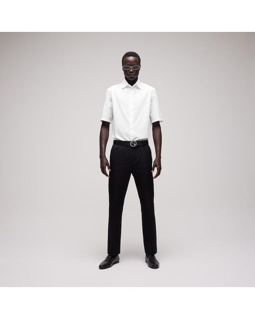 Gucci White Gg Cotton Poplin Shirt, Size 56, Ready-To-Wear for men