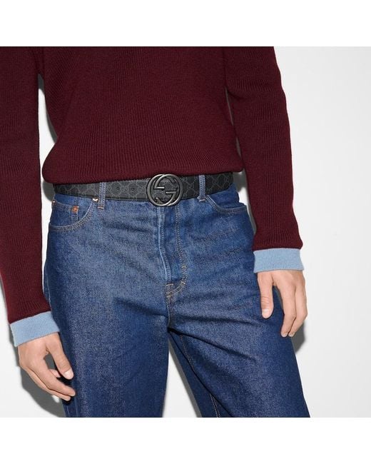 Gucci Gürtel Mit Gg Schnalle, Grösse 100 in Black für Herren