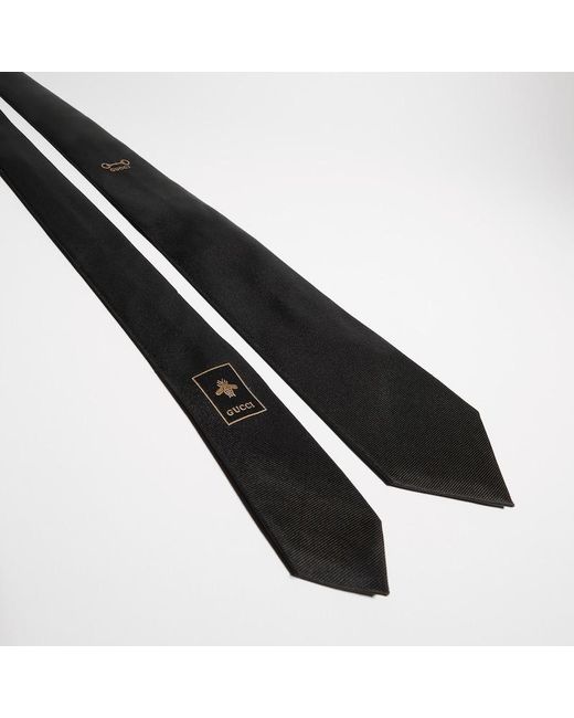 Gucci Black Silk Jacquard Tie, Silk for men