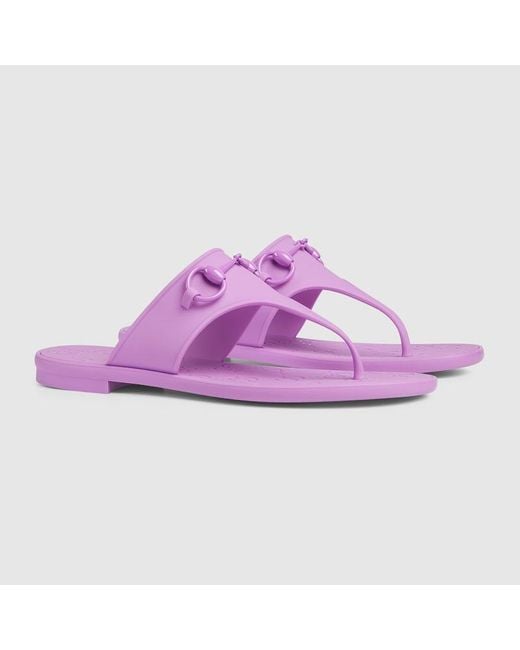 Gucci Purple Thong Sandal With Horsebit