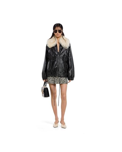 Gucci Black Coated Fabric Bomber Jacket