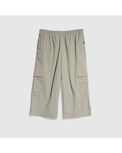 Gucci Gray Nylon Cargo Pants With Wrinkle Effect