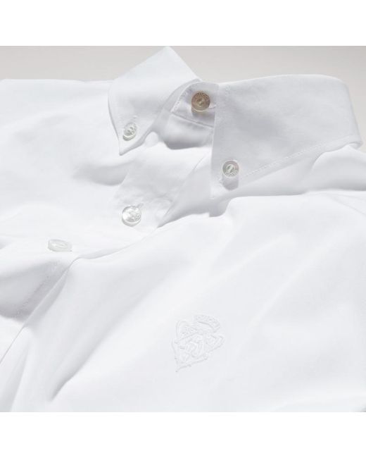 Gucci White Cropped Cotton Poplin Shirt, Size 44 It, Ready-To-Wear