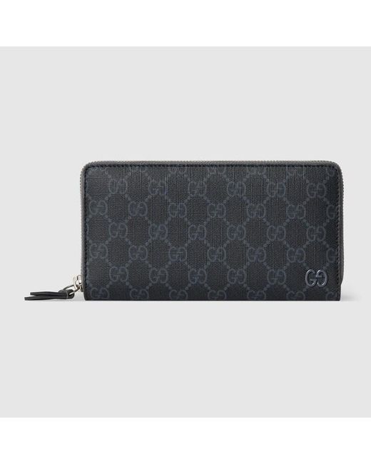 Cartera Con Cremallera, Gg E Interior Gris Gucci de hombre de color Black