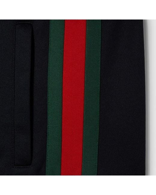 Gucci Blue Technical Jersey Zip Jacket With Web for men