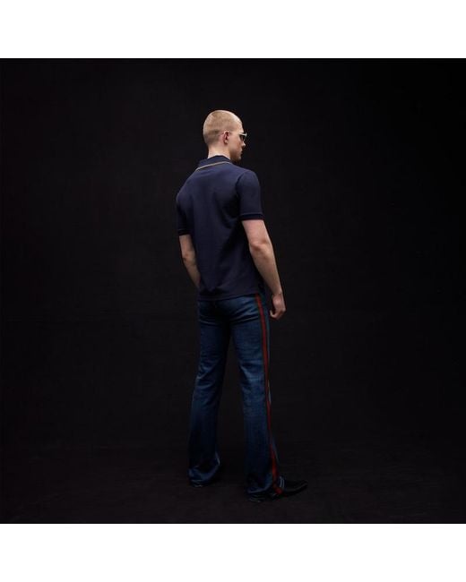 Gucci Blue Cotton Jersey Piquet Polo Shirt for men