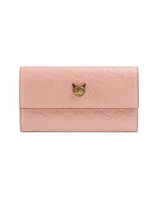 Portafoglio Continental con gatto di Gucci in Rosa | Lyst